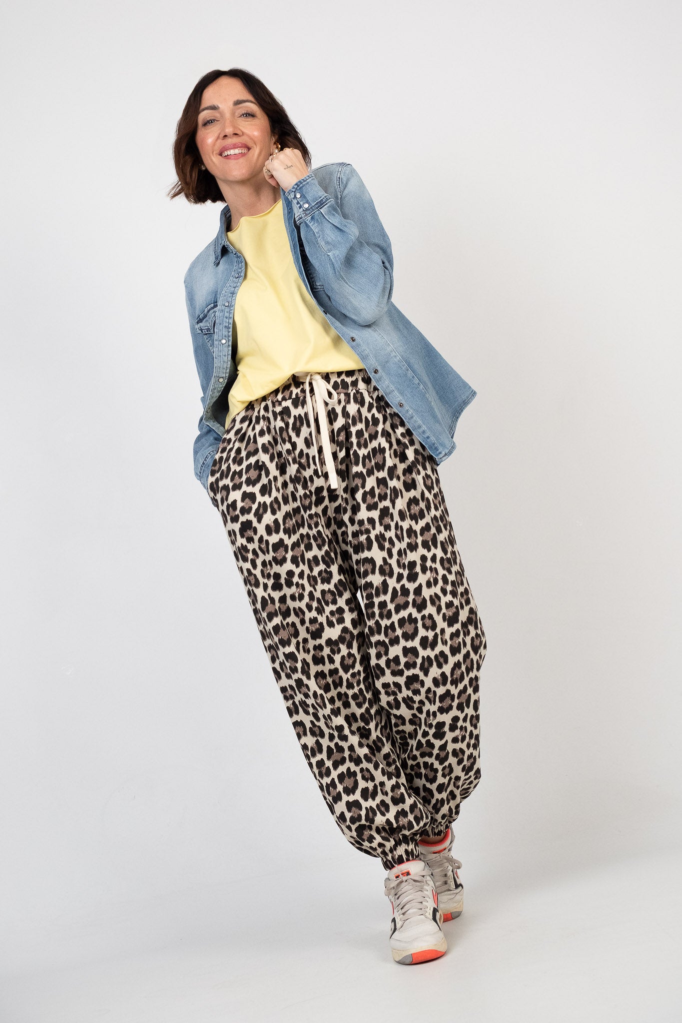 Pantalone Jogger Leggero Leopardato