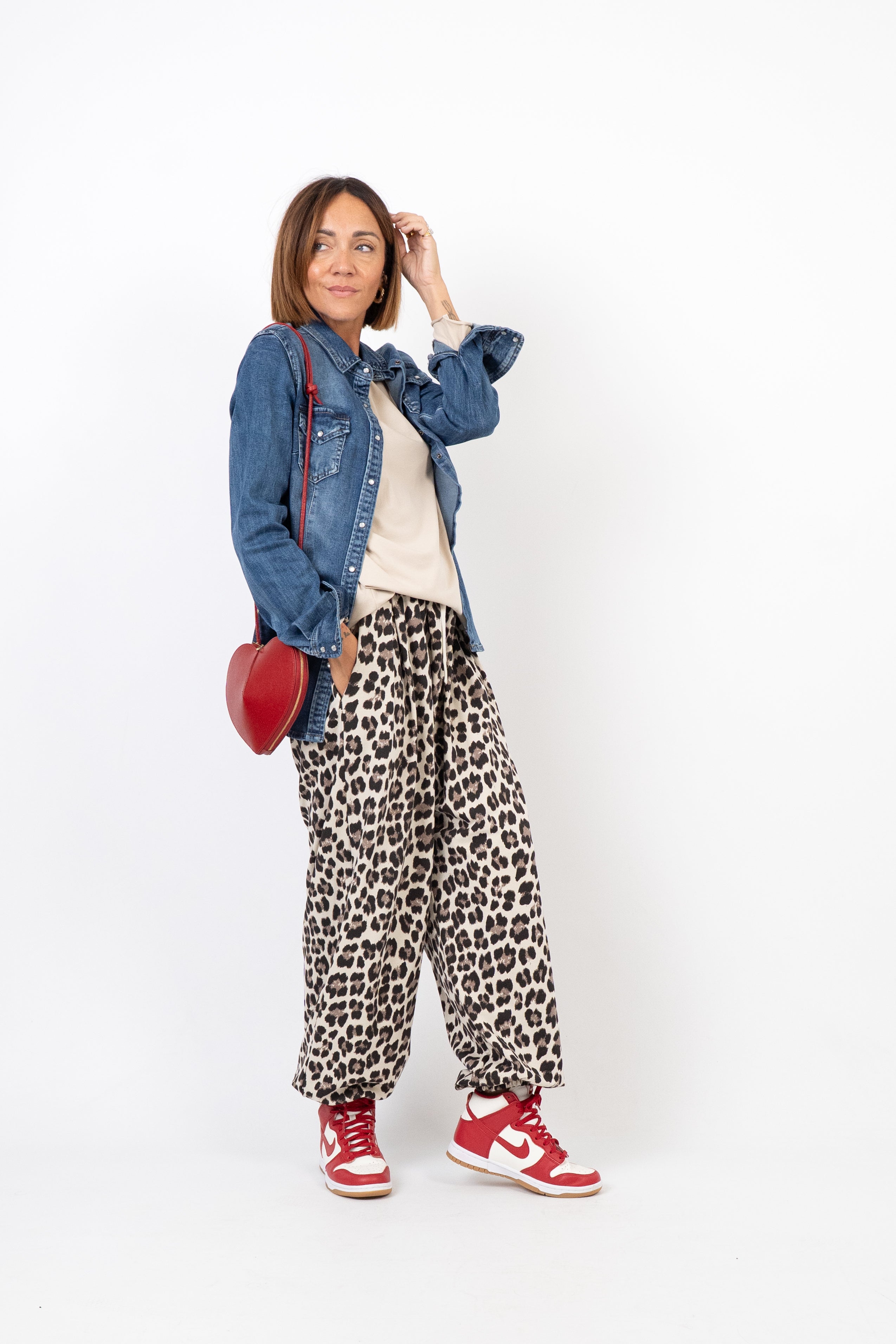 Pantalone Jogger Leggero Leopardato