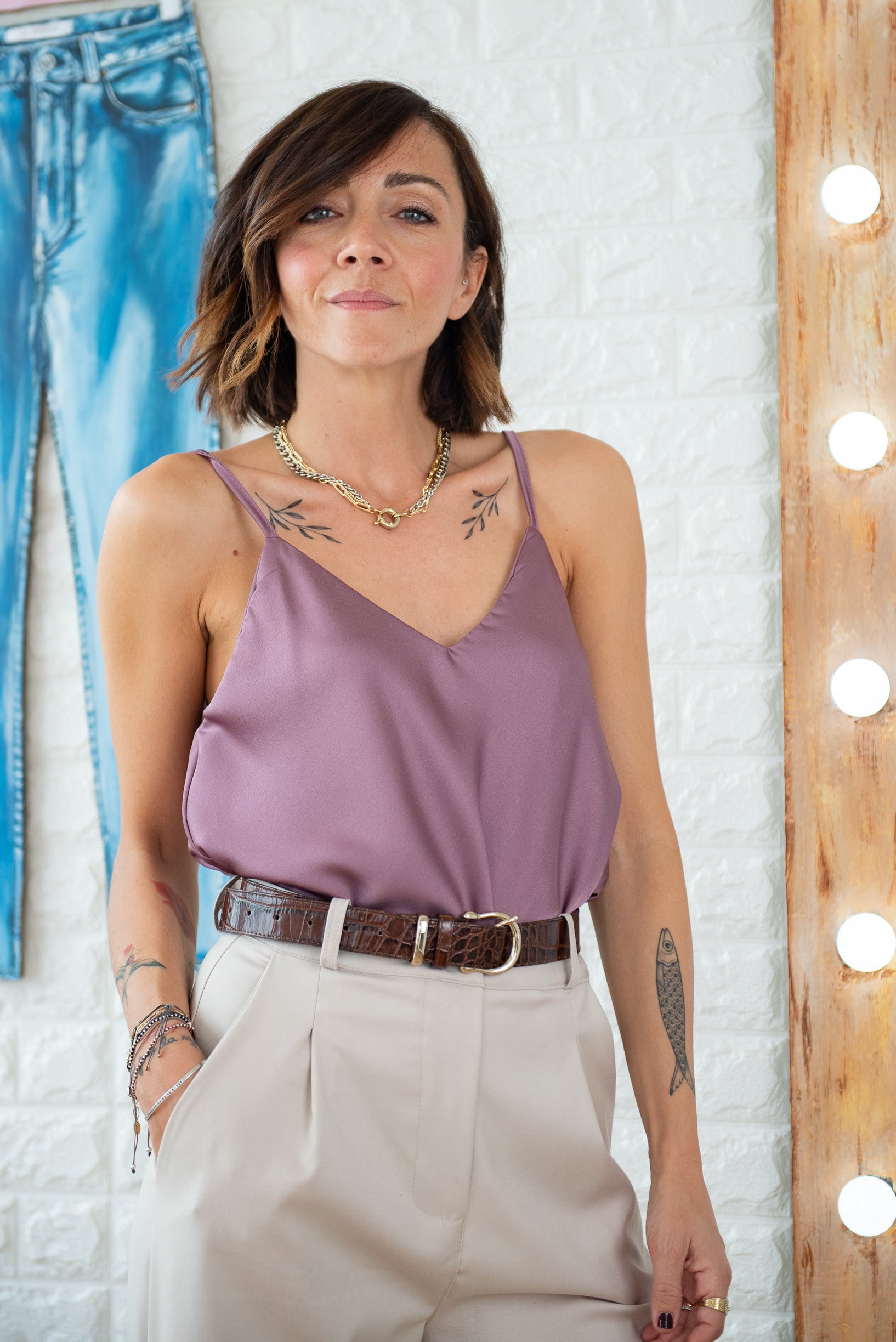 Top in satin